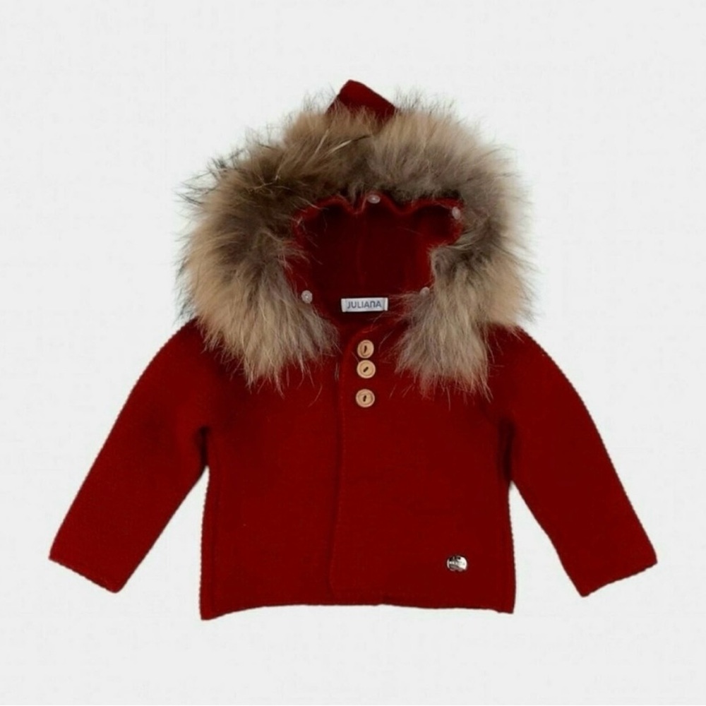 Spanish designer Juliana red knit sweater / la coqueta